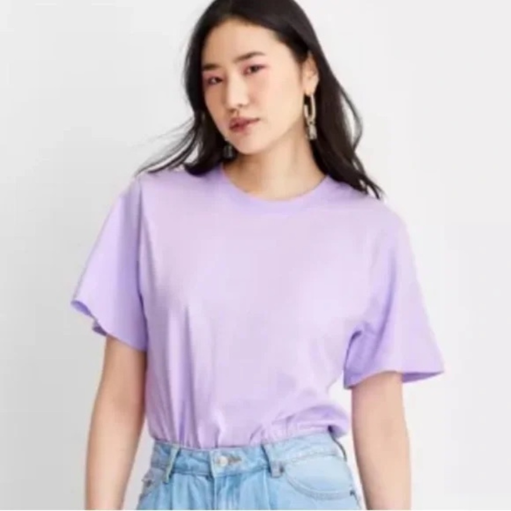 Future collective purple lavender lilac t shirt short sleeve bodysuit small